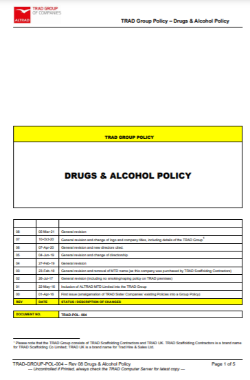 GRUGS AND ALCOHOL POLICY